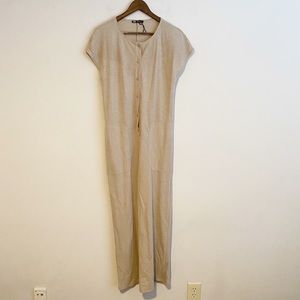 Zara Tan Jumpsuit with Pockets